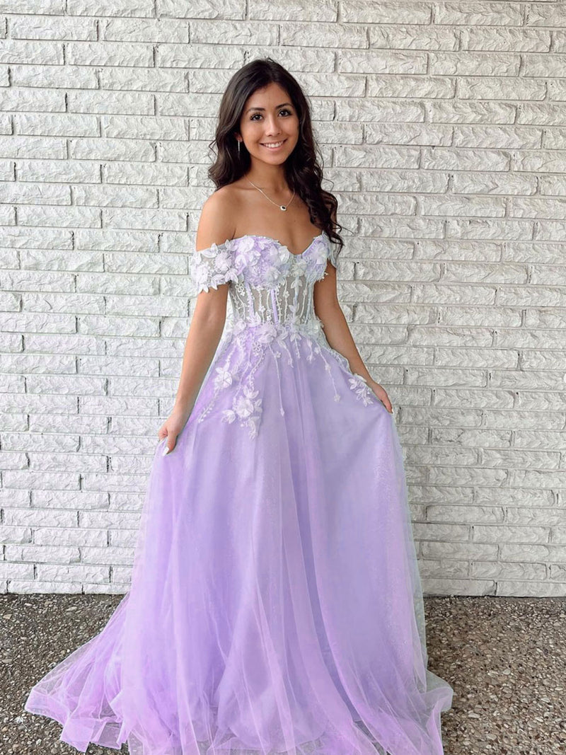 Green off shoulder lace long prom dress, green evening dress toptby Green off shoulder lace long prom dress, green evening dress toptby