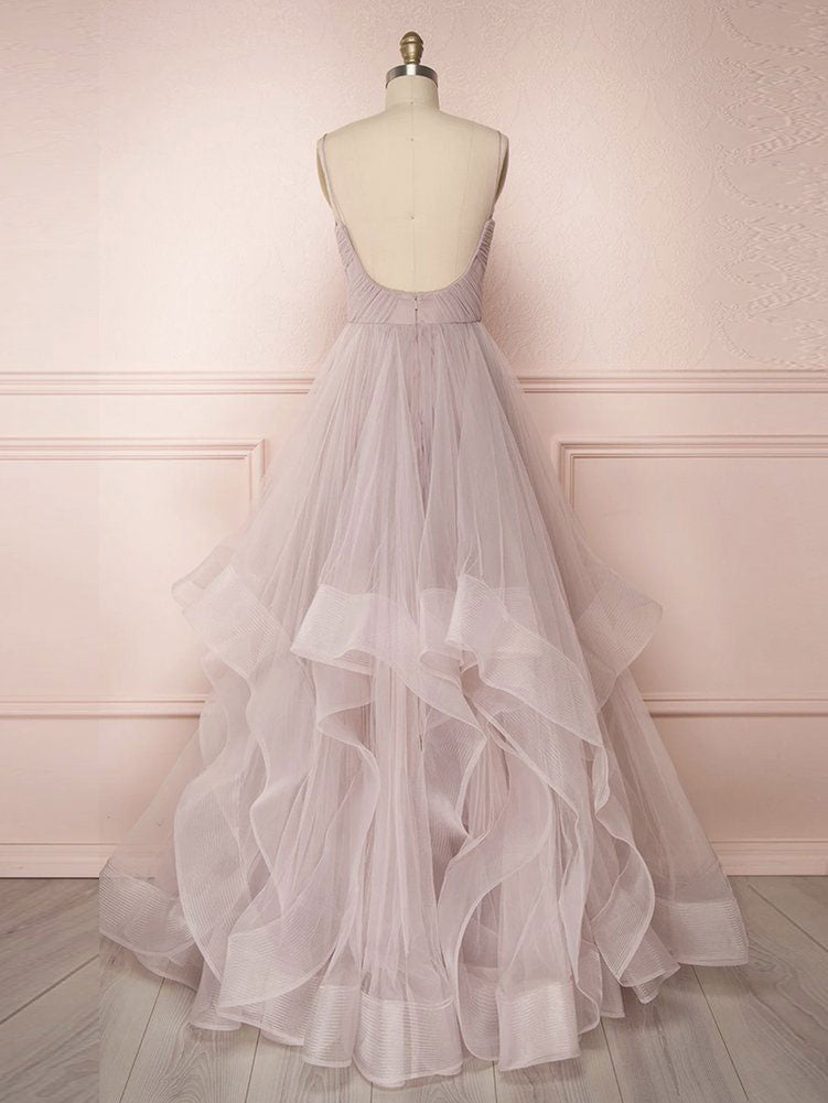 Simple tulle long prom dress tulle sweet 16 dress
