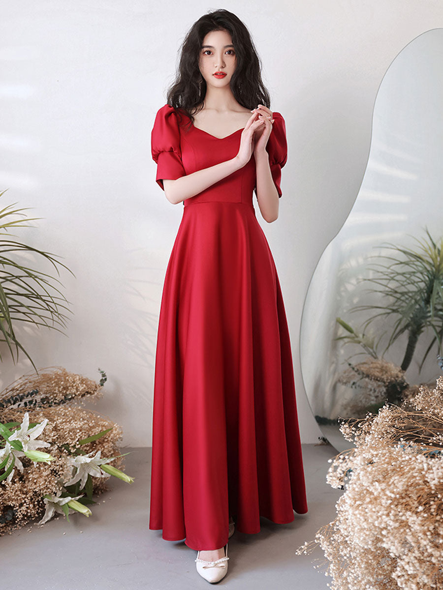 blue dress for baby girl A-Line High Halter Keyhole Burgundy Chiffon Long Bridesmaid Dress main image 0