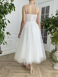 White tulle short prom dress. white cocktail dress