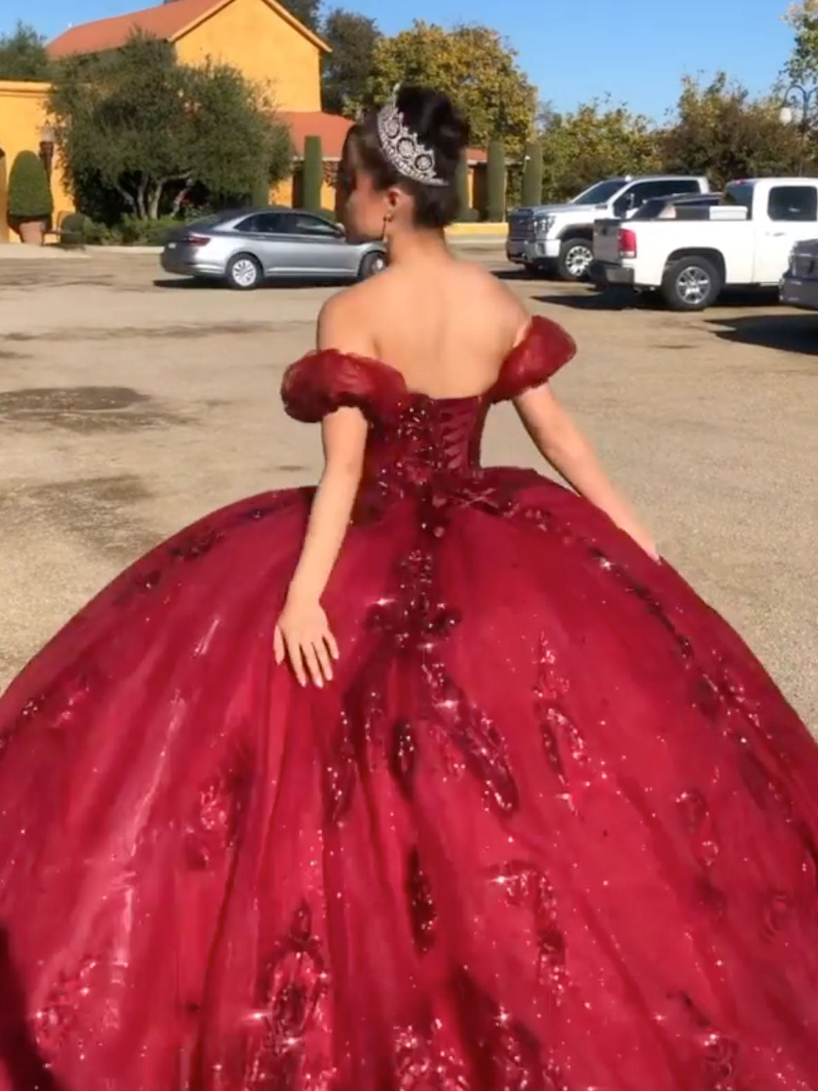 Burgundy quince dresses off the clearance shoulder