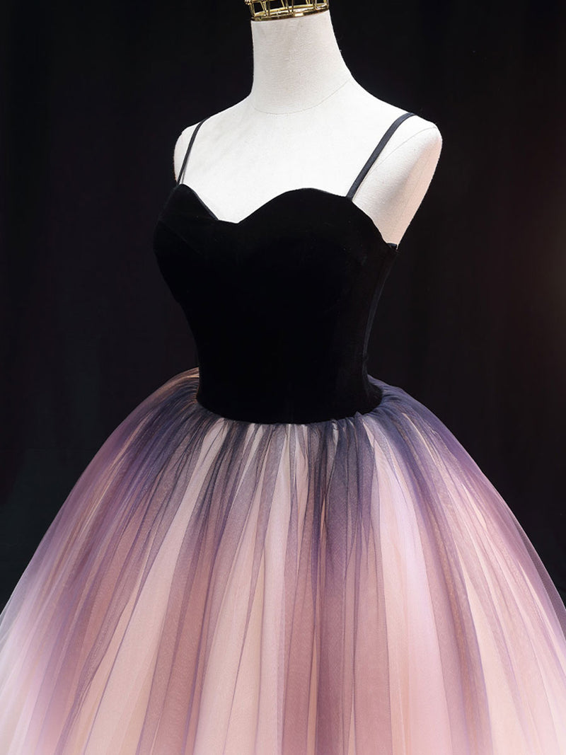 Unique sweetheart neck tulle long prom dress