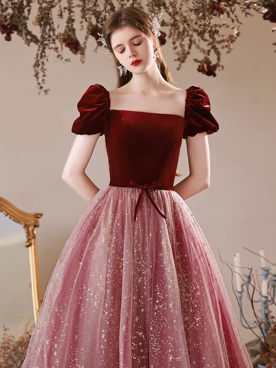 Burgundy Formal Evening Dress