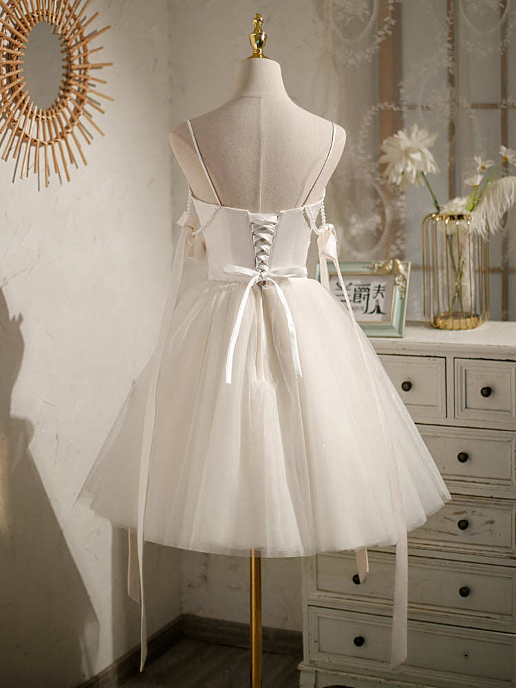 Beige Aline tulle short prom dress beige tulle homecoming dress Beige Aline tulle short prom dress beige tulle homecoming dress