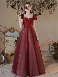 Floor Length Ebay Long Evening Gowns Off-Shoulder Satin Burgundy Prom Ball Gown With Pearl Accents, Floor Length Ebay Long Evening Gowns Off-Shoulder Satin Burgundy Prom Ball Gown With Pearl Accents,