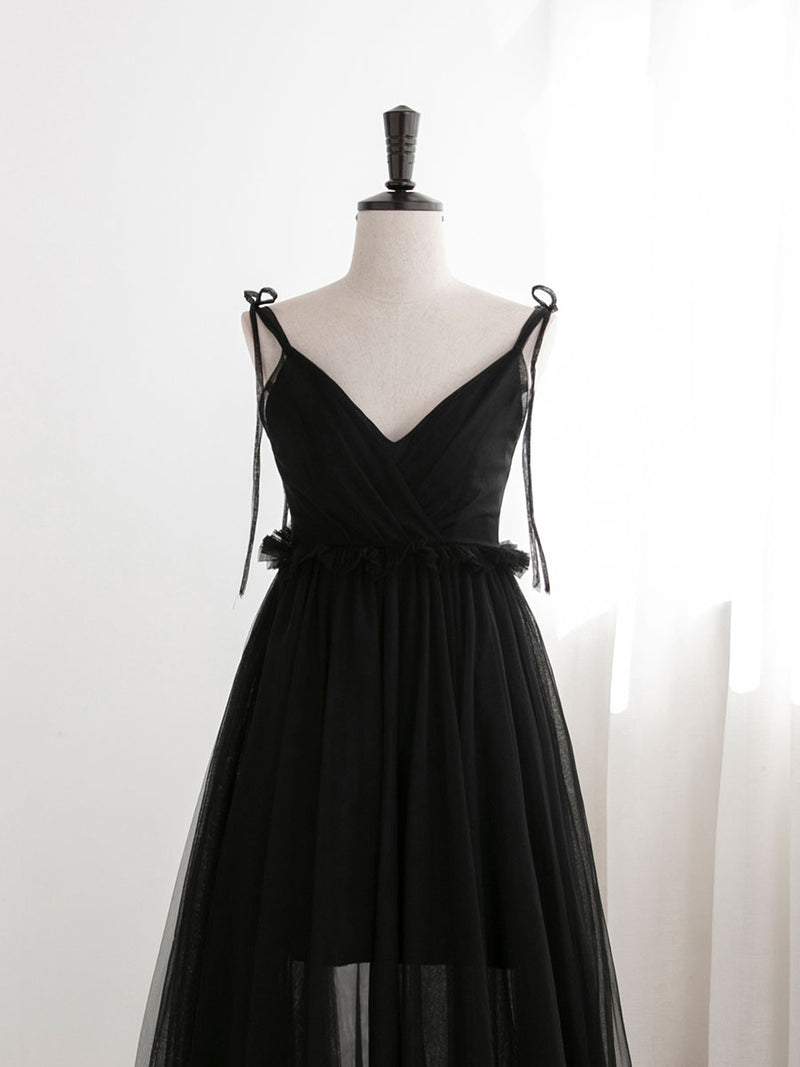 Black V Neck Formal Evening Dresses
