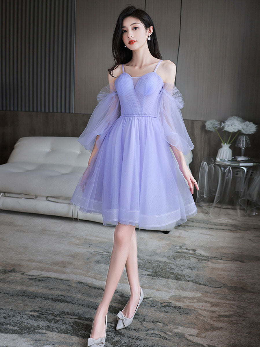 Tulle Short Purple Wedding Dresses Purple Tulle Short Prom Dress, Purple Homecoming Dress Tulle Short Purple Wedding Dresses Purple Tulle Short Prom Dress, Purple Homecoming Dress