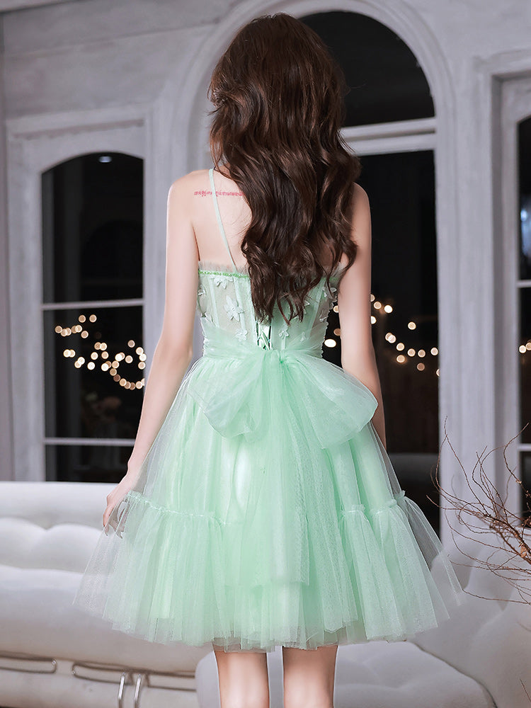 Green sweetheart neck tulle lace short prom dress green homecoming dre toptby Green sweetheart neck tulle lace short prom dress green homecoming dre toptby