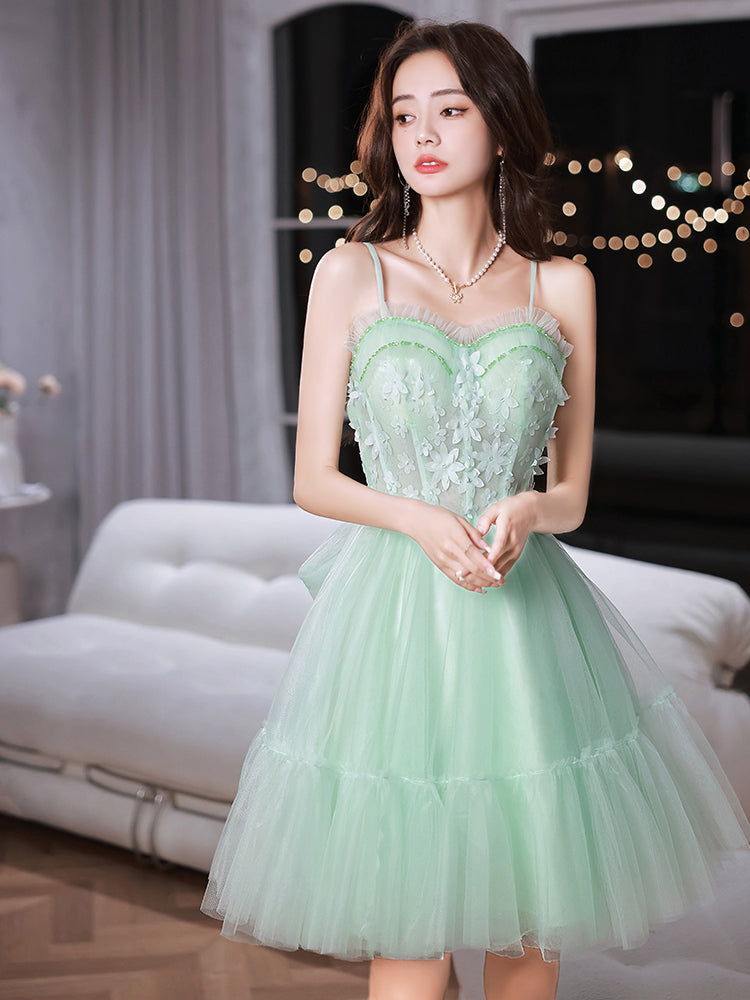 Green sweetheart neck tulle lace short prom dress green homecoming dre toptby Green sweetheart neck tulle lace short prom dress green homecoming dre toptby