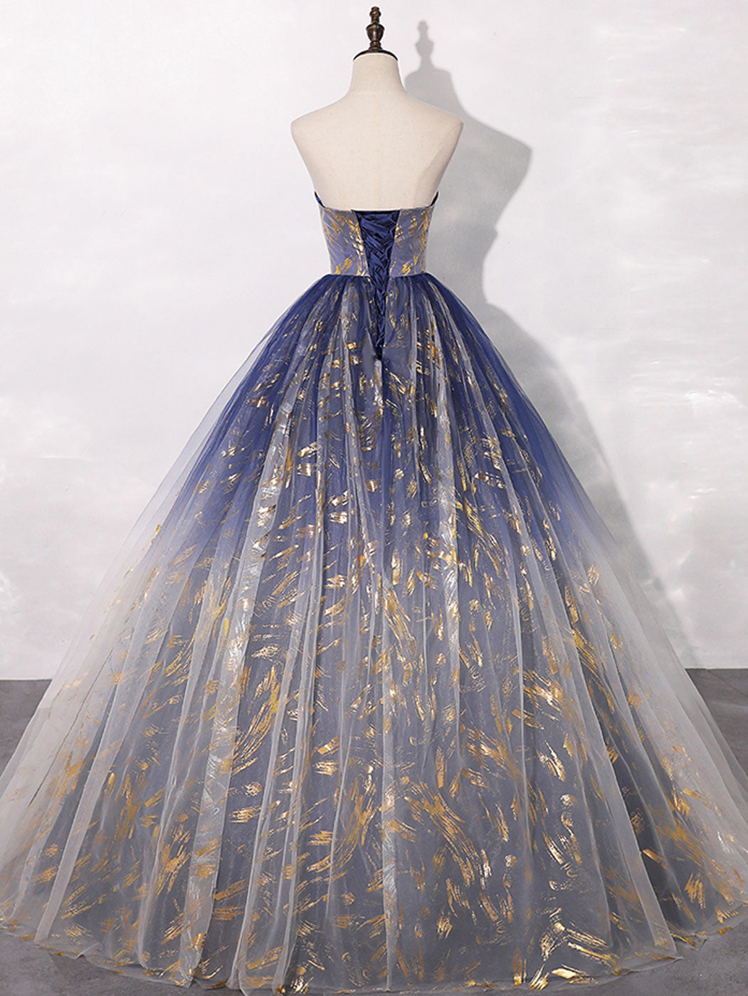 A-Line Tulle Blue Long Prom Dress, Blue Tulle Long Evening Dresses toptby A-Line Tulle Blue Long Prom Dress, Blue Tulle Long Evening Dresses toptby