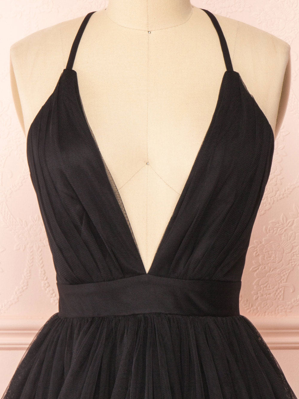 Simple v neck black short prom dress black homecoming dress – toptby