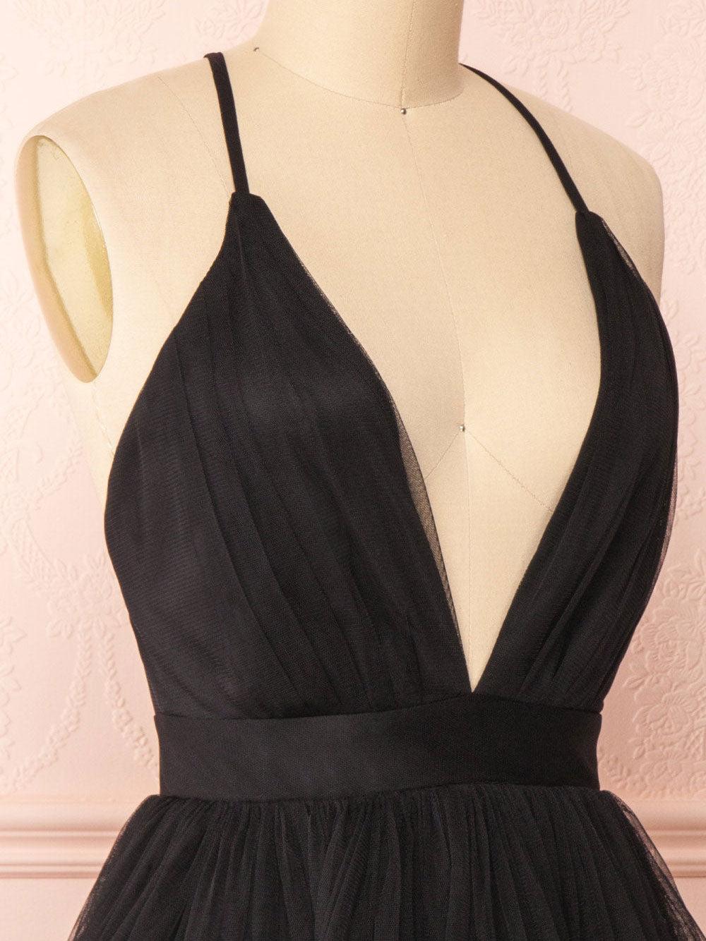 Simple v neck black short prom dress black homecoming dress – toptby
