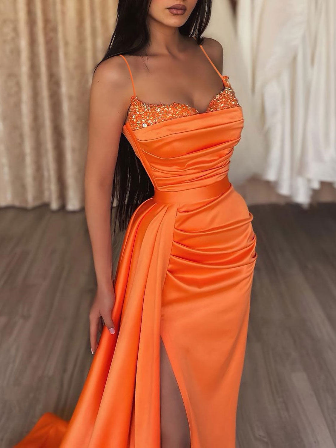 Burgundy satin mermaid long prom dress burgundy evening dress Burgundy satin mermaid long prom dress burgundy evening dress